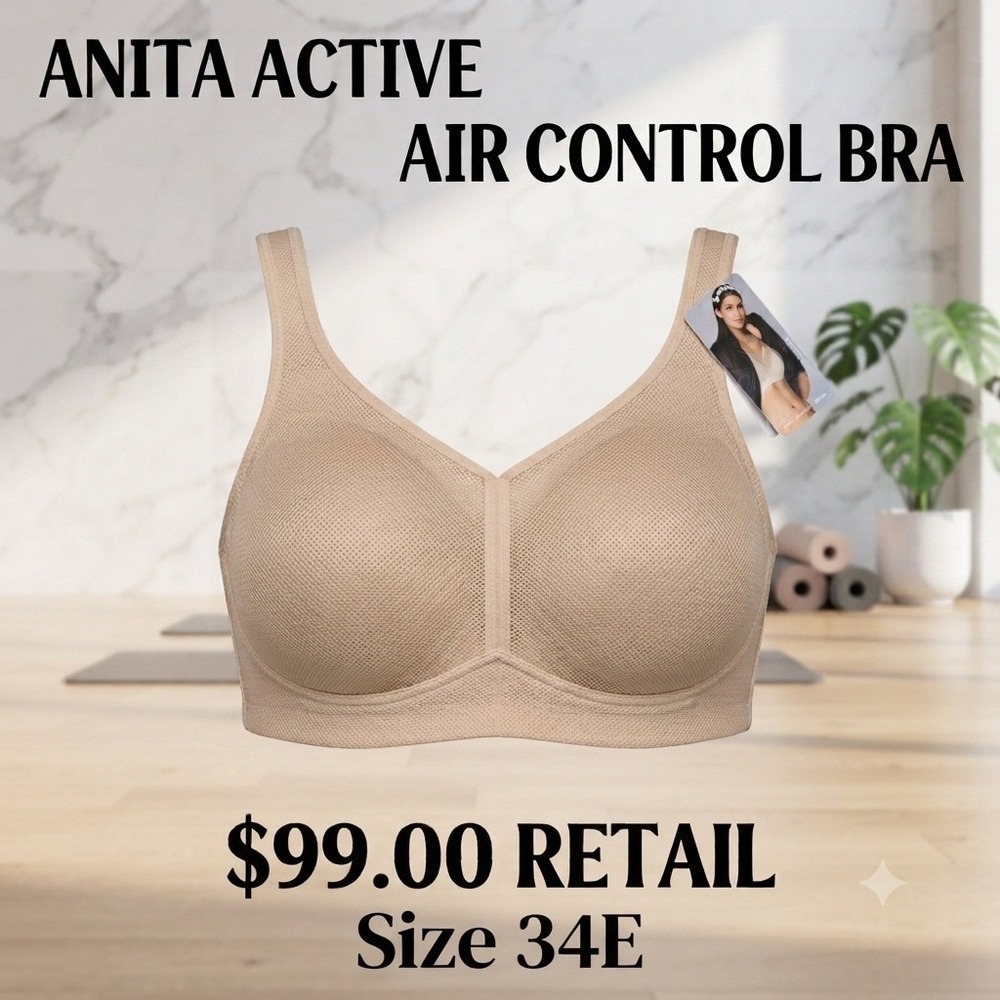 Anita 34E Active Air Control Support Sports Bra 5544 Desert Nude High Impact NWT